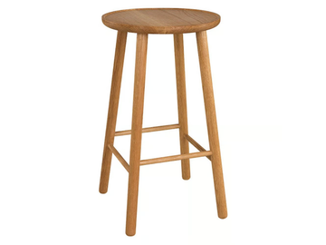 ZIGZAG 660 - High oak stool with footrest by Hans K - view 2